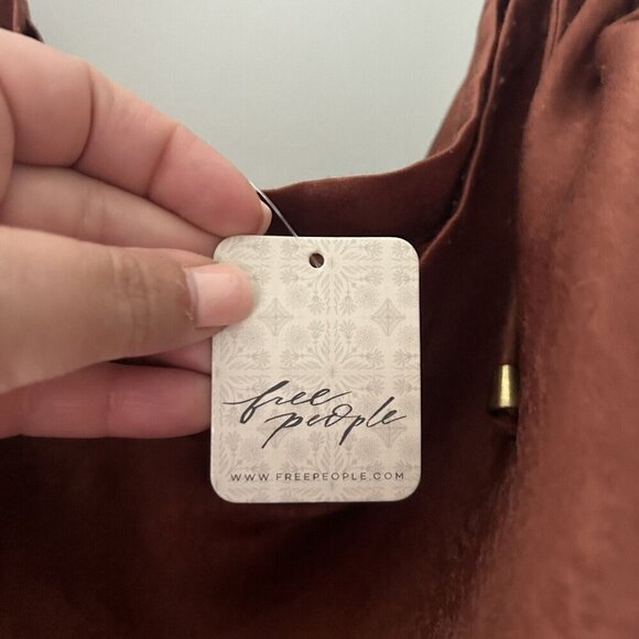 Free People Hattie Silky Tunic Women's Sexy Brown Dress New OB1358877 Medium - Picture 5 of 12